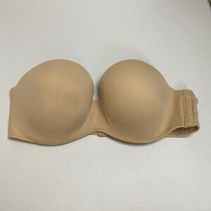 Cacique Women's Beige Underwire Lightly Padded Strapless Bra 38DD